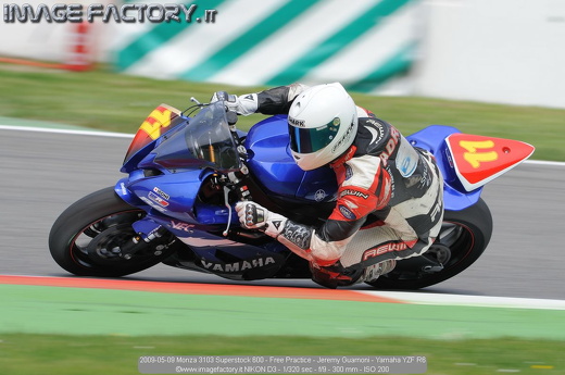 2009-05-09 Monza 3103 Superstock 600 - Free Practice - Jeremy Guarnoni - Yamaha YZF R6